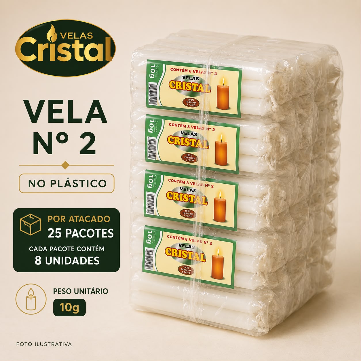 VELA N.02 - PLASTICO *ATACADO*