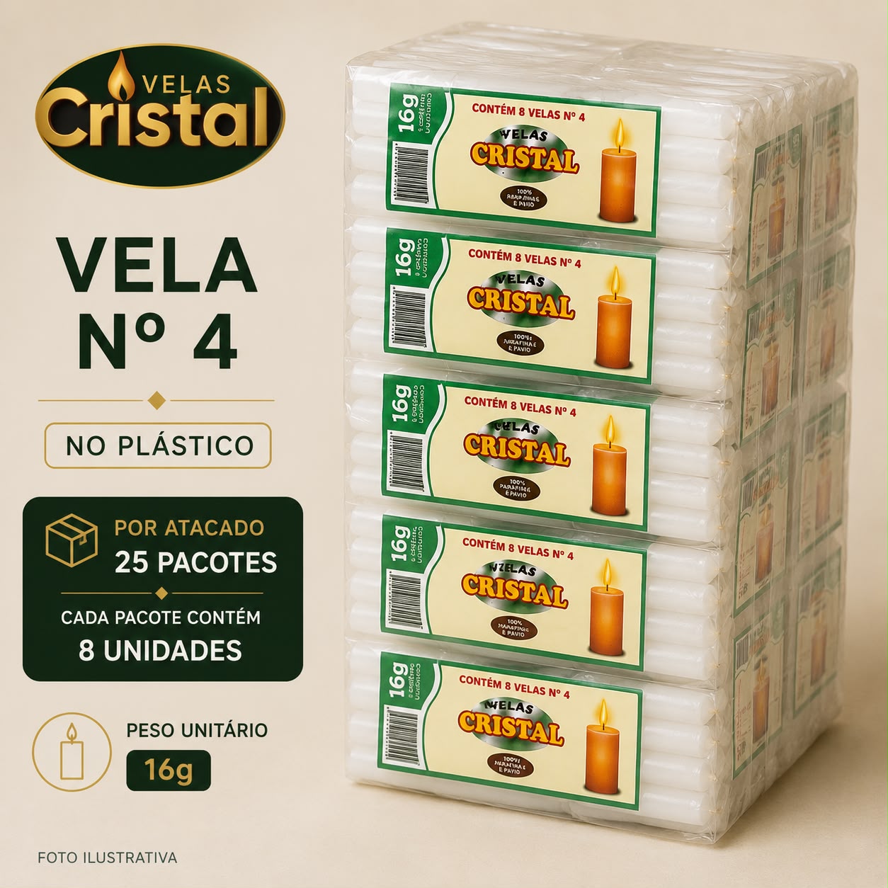 VELA N.04 - PLASTICO *ATACADO*