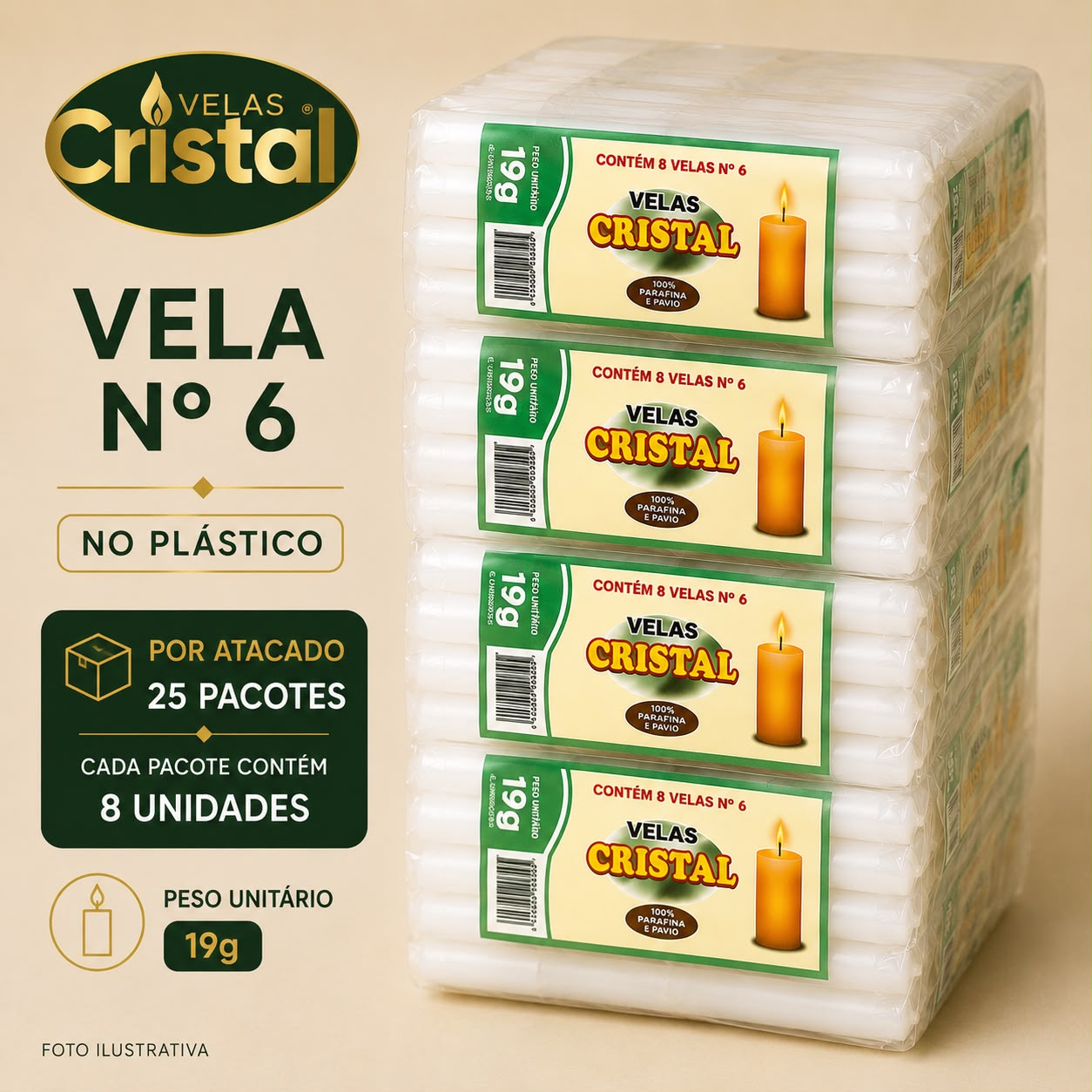 VELA N.06 - PLASTICO *ATACADO*