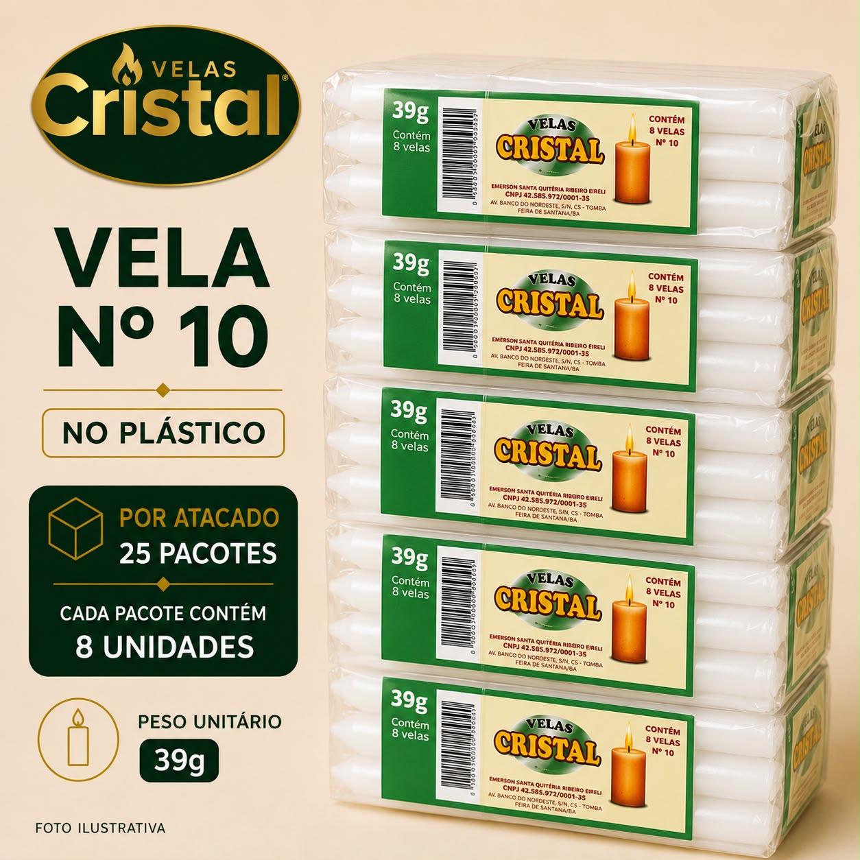 VELA N.10 - PLASTICO *ATACADO*