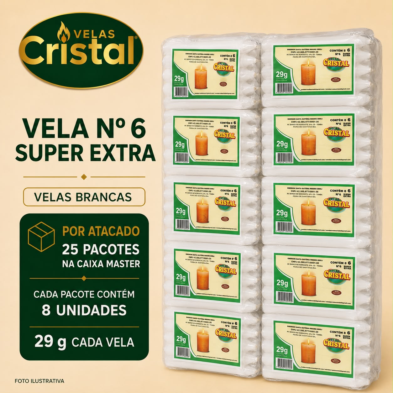 VELA N.06 SUPER EXTRA - PLASTICO *ATACADO*